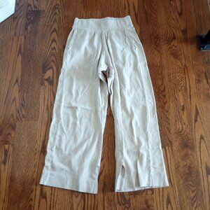 Pact Organic Side Slit Crop Wide Leg Sweatpants Small